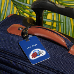 Football - with Football & Helmet personalise Luggage Tag