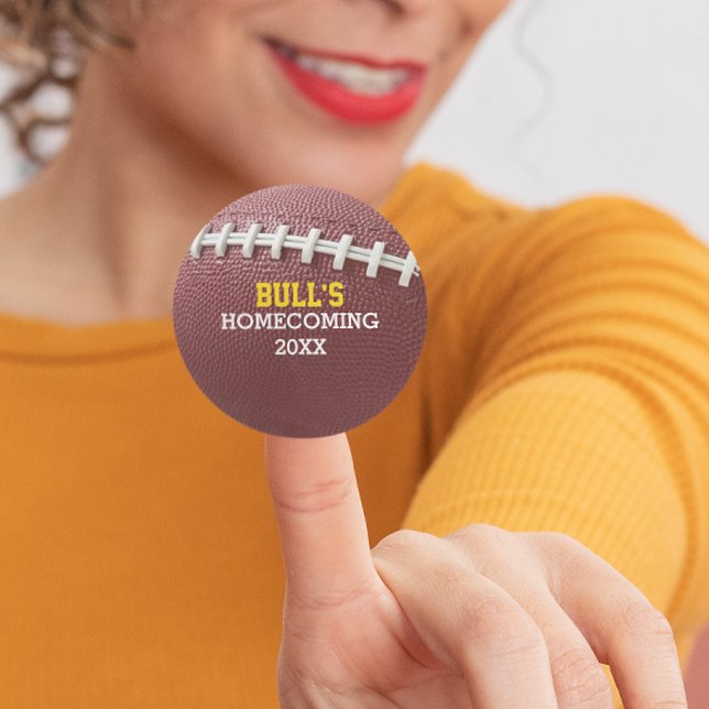 Football with Laces Look Personalised Classic Round Sticker (Creator Uploaded)