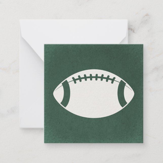 Football with Rustic Green Paper Style Background Card (Front)