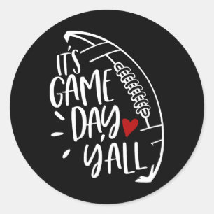 Football Women Football Player Mum Game Day  Classic Round Sticker
