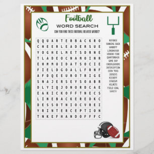 Football Word Search Football Party Game For Kids Custom Letterhead