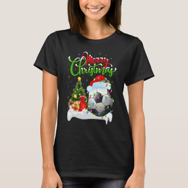 Football   Xmas Decorations Santa Football Christm T-Shirt (Front)