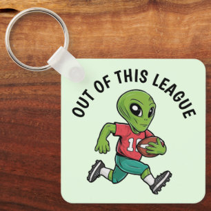 Footballer Alien Key Ring