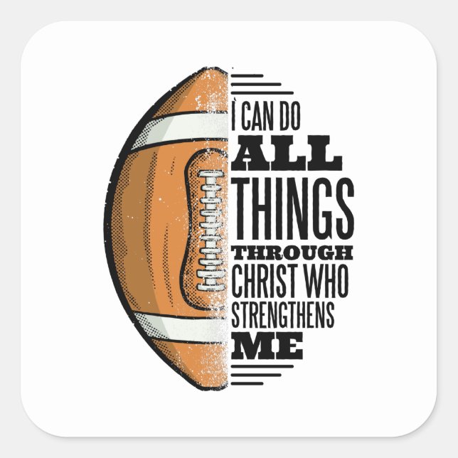 Footballer Christ Faith Jesus Square Sticker (Front)