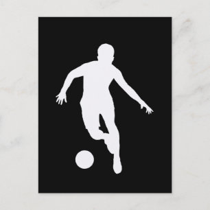 FOOTBALLER  ( White silhouette ) Postcard