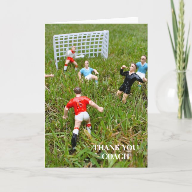 Footballers/Soccer Thank You Coach Greeting Card (Front)