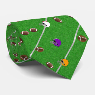 Footballs and Helmets Pattern Tie