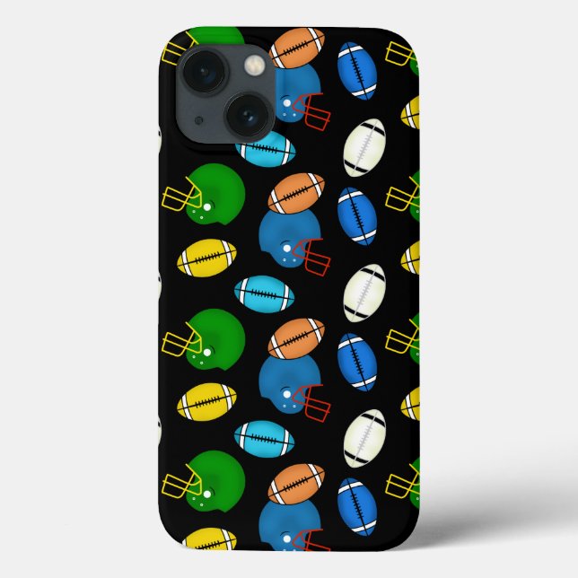 Footballs and Helmets sport theme patterns Case-Mate iPhone Case (Back)