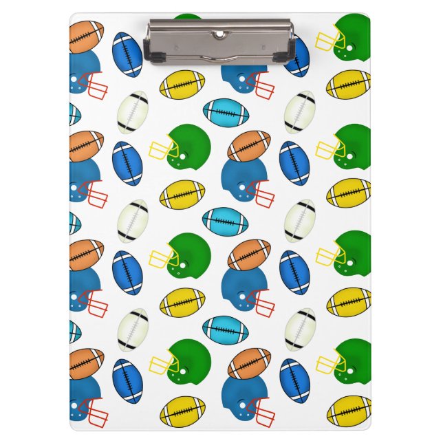 Footballs and Helmets sport theme patterns Clipboard (Front)