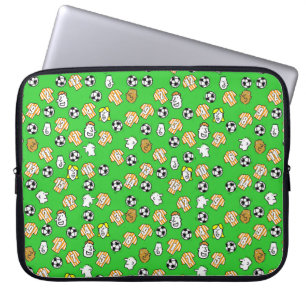 Footballs, Orange & White Shirts, & Fans Laptop Sleeve