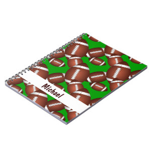 Footballs Pattern Spiral Notebook