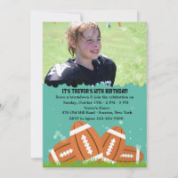 Footballs Photo Invitation