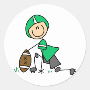 footballstickthree classic round sticker