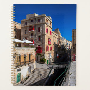 Footbridge, narrow street with stairs in Valletta Planner