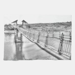 Footbridge over the North Saskatchewan River Tea Towel