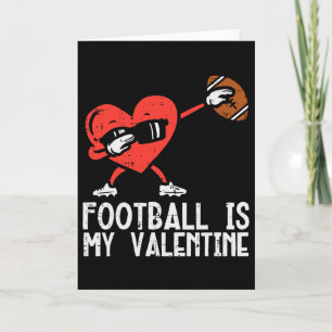 Footbyll Is My Valentine Heart Dab Boys Kids Men T Card