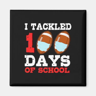 Footbyll Masks Fun 100 Days Of School Teacher Boy  Magnet