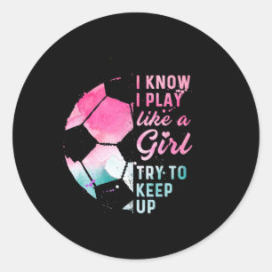 Footbyll Player Girls Mother Daughter Sister Classic Round Sticker