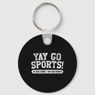 Footbyll Soccer Bysketbyll Team Fun Yay Go Sports  Key Ring