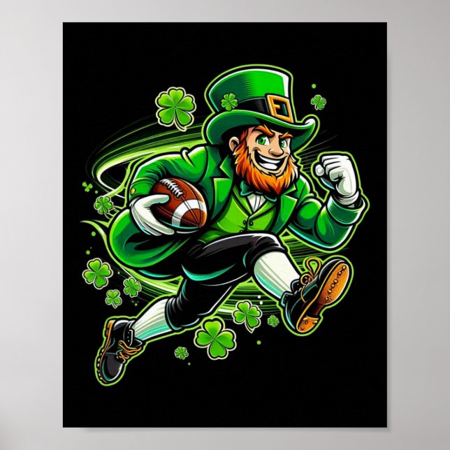 Footbyll St Patricks Day Irish Footll  Poster (Front)