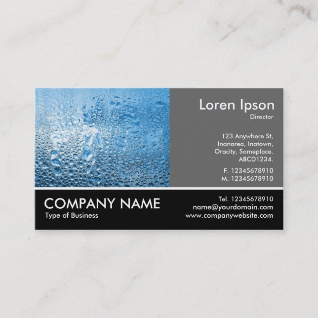 Footed Photo - 60pc Grey - Blue Water Business Card (Front)