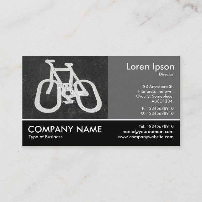Footed Photo - 60pc Grey - Cycle Path Business Card (Front)
