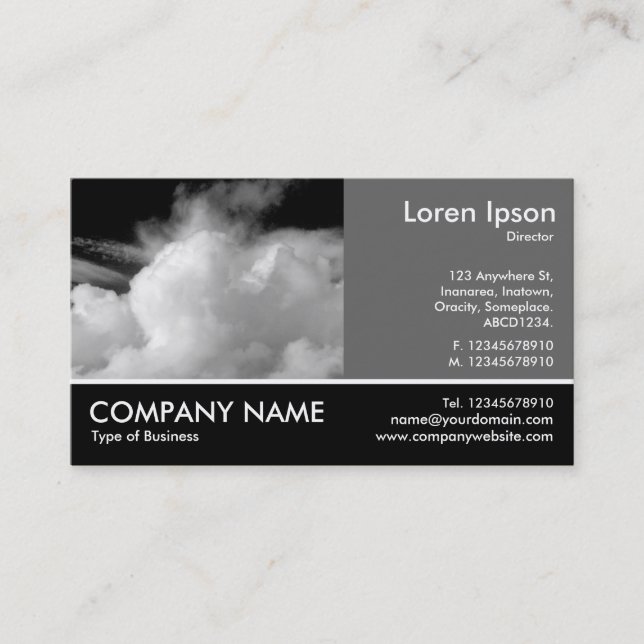 Footed Photo - 60pc Grey - Dramatic Sky Business Card (Front)