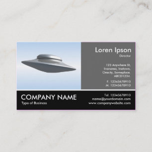 Footed Photo - 60pc Grey - Flying Saucer Business Card