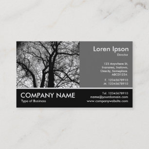 Footed Photo - 60pc Grey - High Contrast Tree Business Card