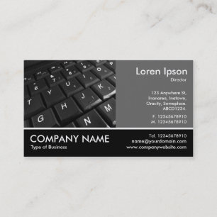 Footed Photo - 60pc Grey - Keyboard 02 Business Card