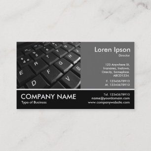 Footed Photo - 60pc Grey - Keyboard Business Card