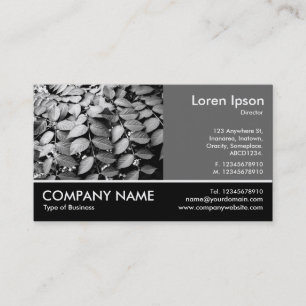 Footed Photo - 60pc Grey - Leaves Business Card