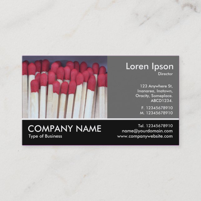 Footed Photo - 60pc Grey - Matches 02 Business Card (Front)