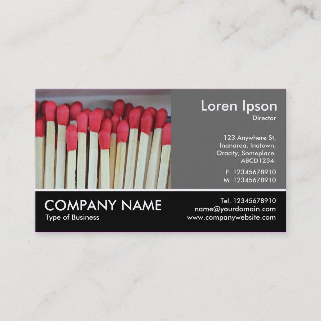 Footed Photo - 60pc Grey - Matches Business Card (Front)