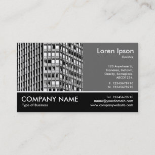 Footed Photo - 60pc Grey - Office Block Business Card