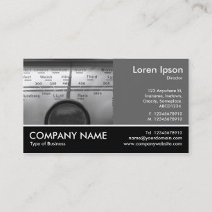Footed Photo - 60pc Grey - Old UK Radio Dial Business Card