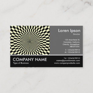 Footed Photo - 60pc Grey - Op Art - Cream Business Card