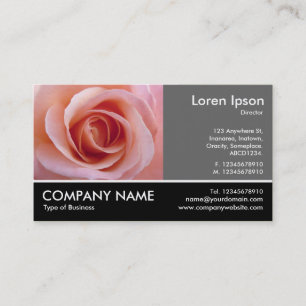 Footed Photo - 60pc Grey - Pink Rose Business Card
