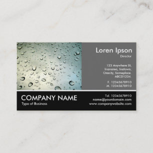 Footed Photo - 60pc Grey - Rain on my Window Business Card