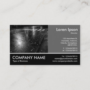 Footed Photo - 60pc Grey - Wet Autumn Road Business Card
