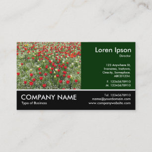 Footed Photo - Bed of Tulips Business Card
