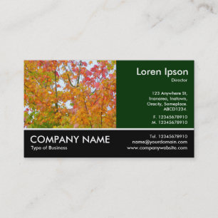 Footed Photo - Dk Green - Autumn Leaves II Business Card