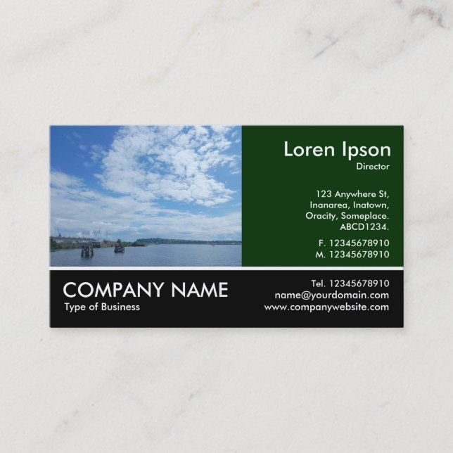 Footed Photo - Dk Green - Cardiff Bay Business Card (Front)