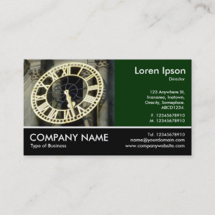Footed Photo - Dk Green - City Hall Clock Cardiff Business Card