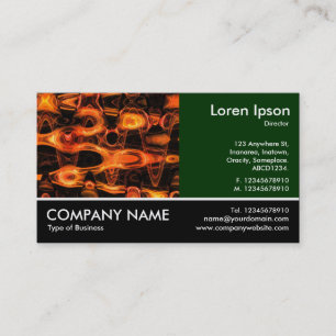 Footed Photo - Dk Green - Fractal Flame Waves Business Card