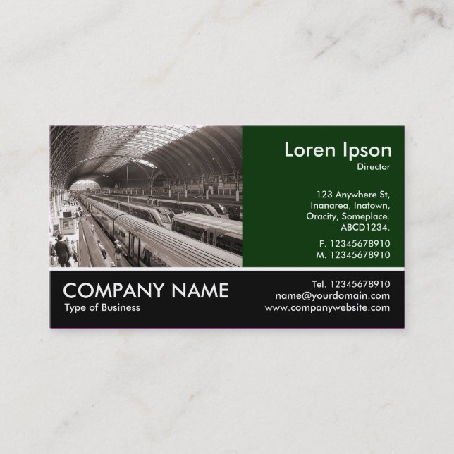 Footed Photo - Dk Green - Paddington Sta Business Card (Front)