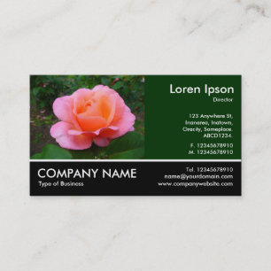 Footed Photo - Dk Green - Pink Rose Business Card