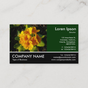 Footed Photo - Dk Green - Primroses Business Card