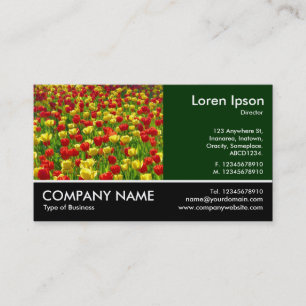 Footed Photo - Dk Green - Sea of Tulips Business Card