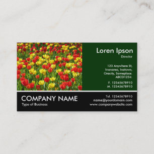Footed Photo - Dk Green - Sea of Tulips III Business Card